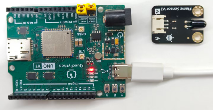 初学者视角体验：【EC800X Duino 开发板】传感器体验-火焰检测传感器！